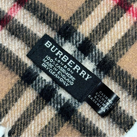 Burberry 100% Cashmere Nova Check Scarf L60” x W12” Made In England - Picture 3 of 6